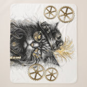 Professor Sprocket-Paws De Funky Steampunk Kat Sherpa Deken (Voorkant)
