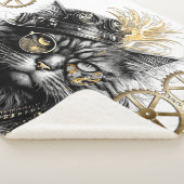 Professor Sprocket-Paws De Funky Steampunk Kat Sherpa Deken (3/4)