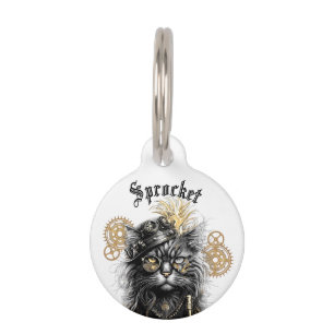 Professor Sprocket-Paws Ronde Huisdierentag Naam C Huisdierpenning