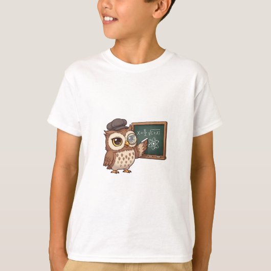 Professor Uil Schoolbord Kinderen T-shirt (Voorkant)
