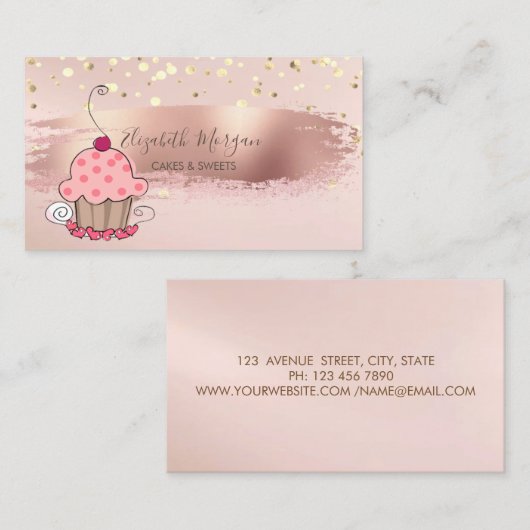 Professsional, Gold Confetti, penseeltklaart Visitekaartje (Voorkant / Achterkant)