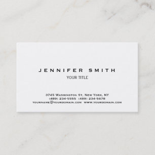 Professşional Modern Plain White Visitekaartje