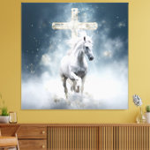 Profetisch wit paard canvas afdruk (Insitu (Woonkamer))