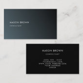 Profi Modern Minimalist Cadet Black Elegant Visitekaartje (Voorkant / Achterkant)