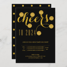 Proficiat aan 2024 gouden Oudejaarsavond feest zwa