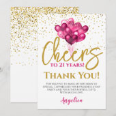 Proficiat aan 21 jaar 21e verjaardag bedankkaart (Voorkant / Achterkant)