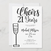 Proficiat aan 21 jaar typografie verjaardagsfeestj kaart (Voorkant)