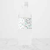 Proficiat aan 50 Jaar Aqua Silver Confetti Verjaar Waterfles Etiket (Achterkant)