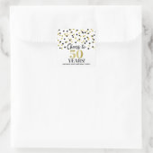 Proficiat aan 50 Jaar Verjaardag Goud Zwart Confet Vierkante Sticker (Tas)