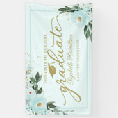 Proficiat aan de Afstuderen Blauwgroen Floral Afst Spandoek