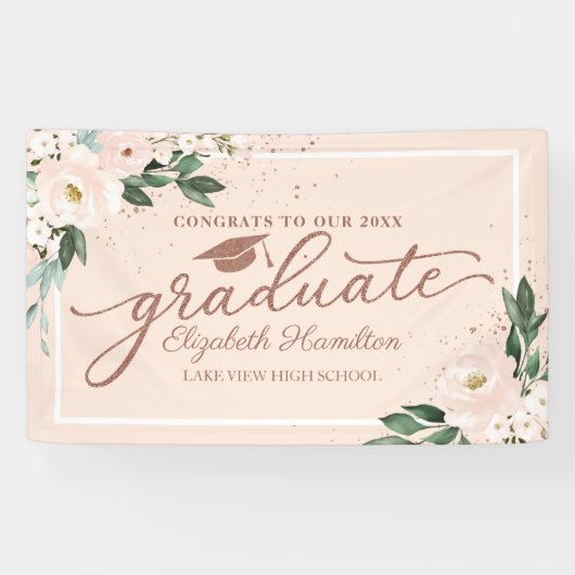 Proficiat aan de Afstuderen blos Afstudeerder part Spandoek (Horizontaal)