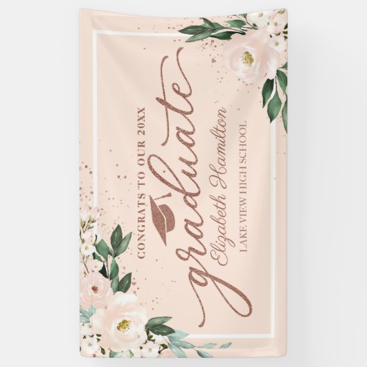 Proficiat aan de Afstuderen blos Afstudeerder part Spandoek (Verticaal)