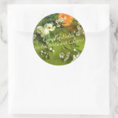 Proficiat aan de bruid en bruidegom ronde sticker (Tas)