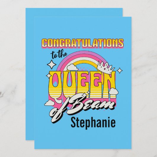 Proficiat aan de Queen of Beam Kaart (Voorkant / Achterkant)