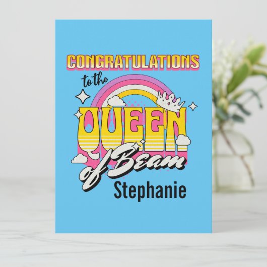 Proficiat aan de Queen of Beam Kaart (Staand voorkant)