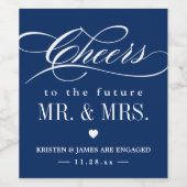 Proficiat aan de toekomstige MR en MRS Engagement  Wijn Etiket (Enkel label)