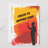 Proficiat aan een ander jaar (man) kaart (Achterkant)