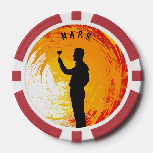 Proficiat aan een ander jaar (man) poker chips (Voorkant)