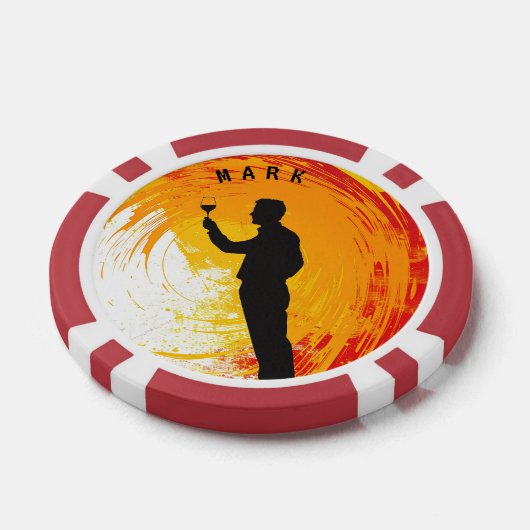 Proficiat aan een ander jaar (man) poker chips (Enkel)
