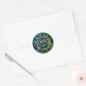 Proficiat aan een nieuwjaar Holly Wreath Adresetik Ronde Sticker (Envelop)