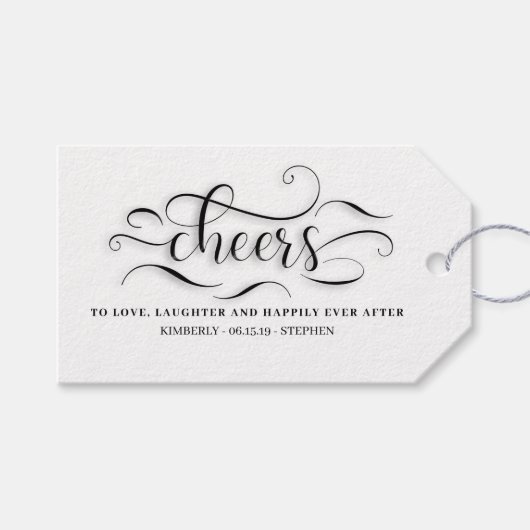 Proficiat aan Happily Ever After Wedding Cadeaulabel (Voorkant (Horizontaal))