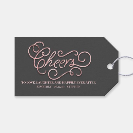 Proficiat aan Happily Ever After Wedding Cadeaulabel (Voorkant (Horizontaal))