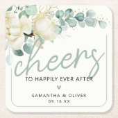 Proficiat aan Happily Ever After Wedding Favor Kartonnen Onderzetters (Voorkant)