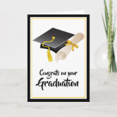 Proficiat aan het Afstuderen Pet en diploma Kaart (Voorkant)