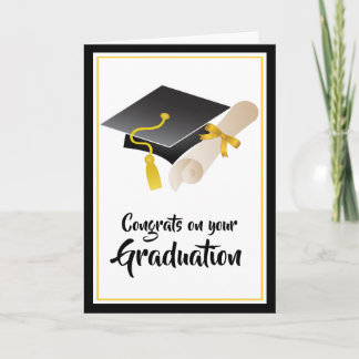 Proficiat aan het Afstuderen Pet en diploma Kaart