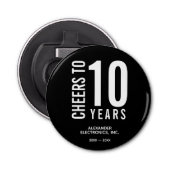 Proficiat aan Jaren Zakelijk Jubileum Button Flesopener (Voorkant)