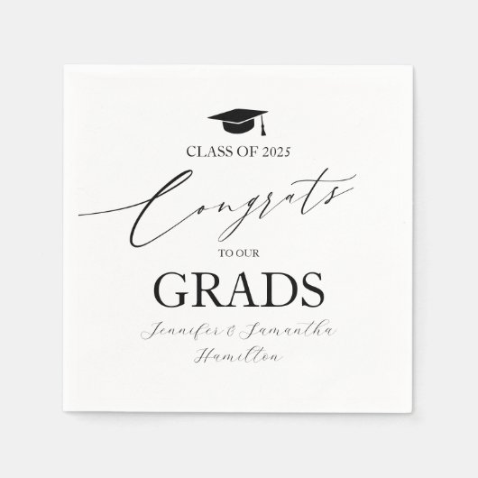 Proficiat aan onze Afstudeerders Twins afstudeerfe Servet (Voorkant)