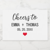 Proficiat aan paar Vrijgezellenfeest Verjaardag Af Sparkling Wijnetiket (Enkel label)