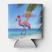 Proficiat aan Pensioen Cool Flamingo Tropical Beac Blikjeskoeler (Voorkant)
