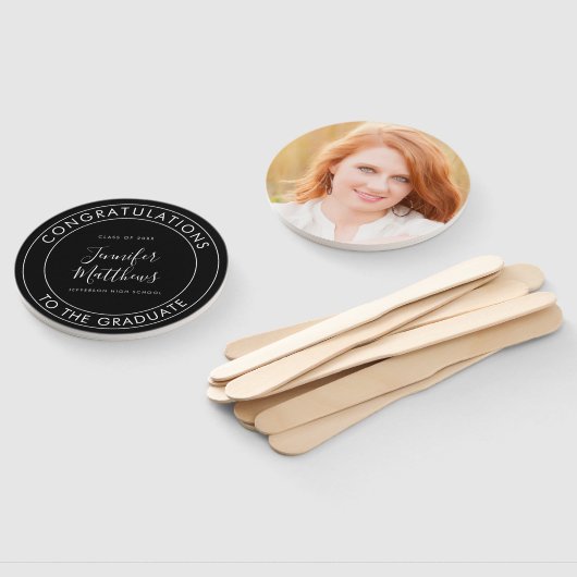 Proficiat aan The Afstuderen Black Handwaaier (Niet-gemonteerd)