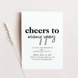 Proficiat aan vele jaren Pensioen Partij Uitnodige Kaart