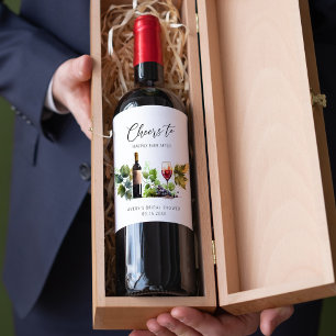 Proficiat aan Winery Waterverf Vrijgezellenfeest Wijn Etiket