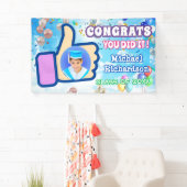 Proficiat duimen omhoog Je deed het Ballon Confett Spandoek (Insitu)