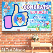 Proficiat duimen omhoog Je deed het Ballon Confett Spandoek