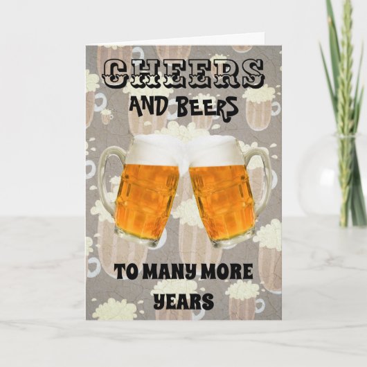 Proficiat en Beer Broer Verjaardag Kaart (Voorkant)