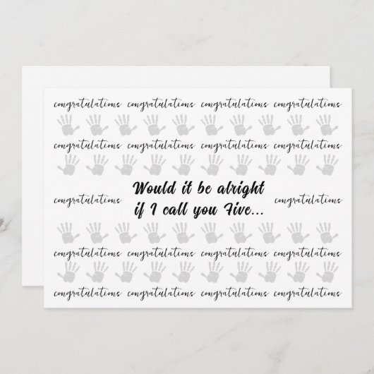 Proficiat High Five eren elke prestatie Feestdagenkaart (Voorkant / Achterkant)