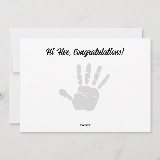 Proficiat High Five eren elke prestatie Feestdagenkaart (Achterkant)