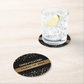 Proficiat Klasse van 2024 Zwart Goud Ronde Kartonnen Onderzetter (Insitu)