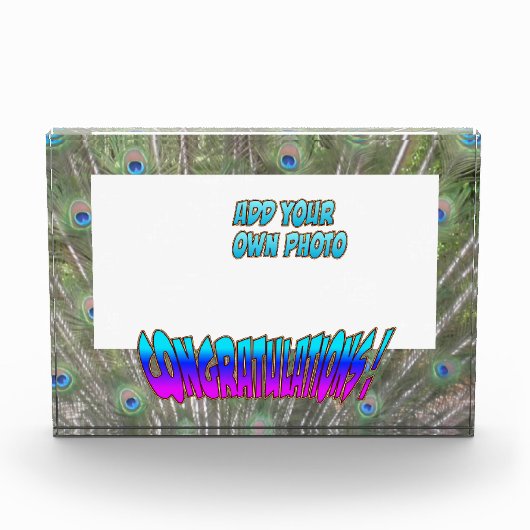 Proficiat Peacock F. Cust. Kleurenfotoblok Fotoblokken (Voorkant)