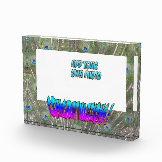 Proficiat Peacock F. Cust. Kleurenfotoblok Fotoblokken (Rechts)