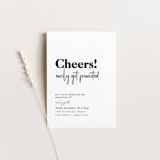 Proficiat, Promotie Nieuwe Job Party Uitnodigen Kaart