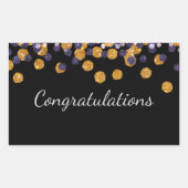 Proficiat Sparkle Rechthoekige Sticker (Voorkant)