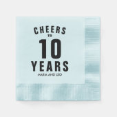 Proficiat van de 10e bruiloft feest servet (Voorkant)