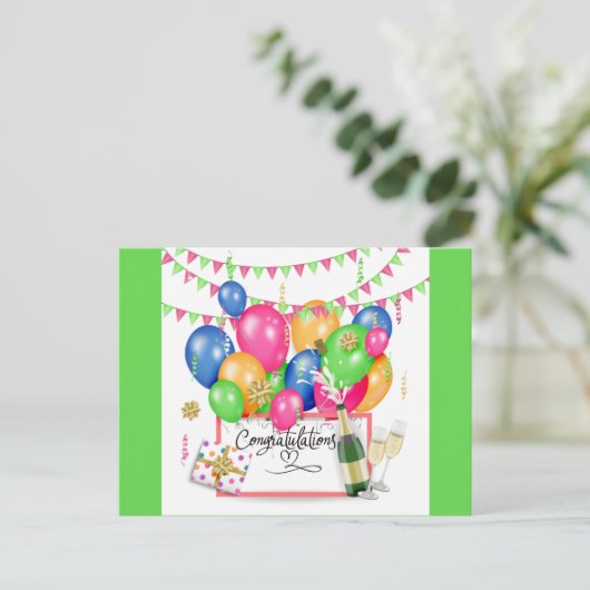 Proficiat viering briefkaart (Staand voorkant)