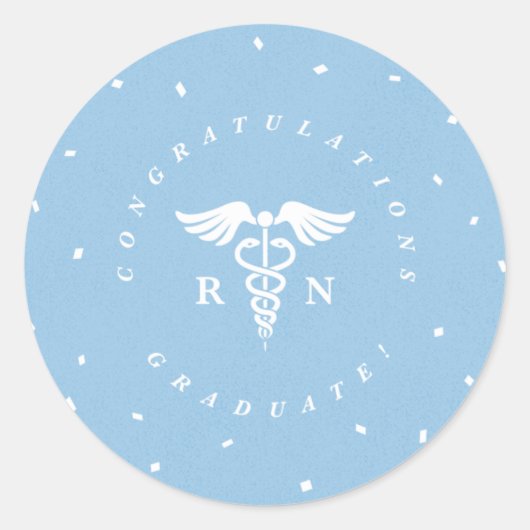 Proficiat voor verpleegkundigen ronde sticker (Voorkant)