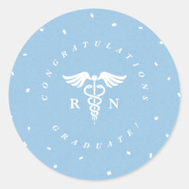Proficiat voor verpleegkundigen ronde sticker
